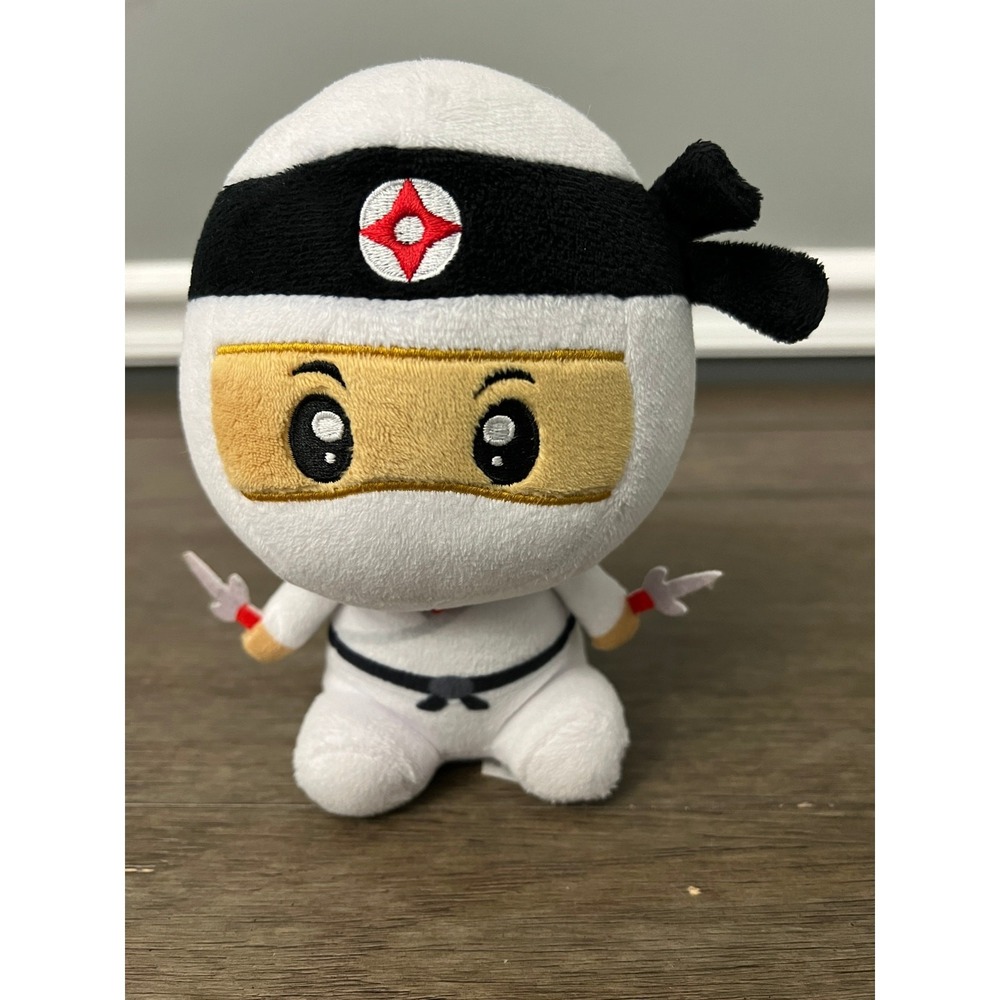 Grafix White & Black Ninja Weighted Plush